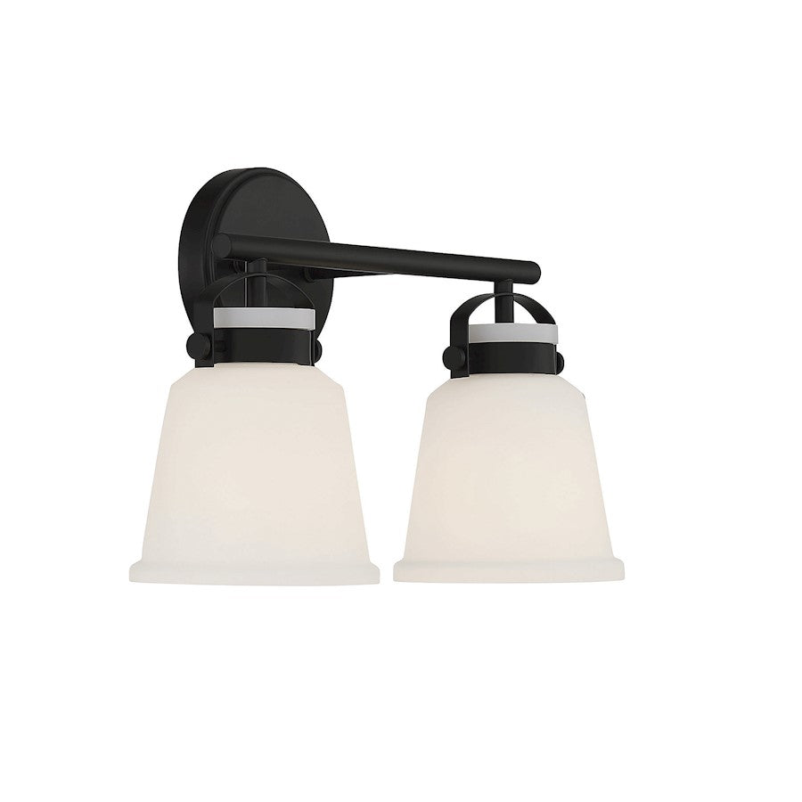 2 Light Bathroom Vanity Light, Matte Black