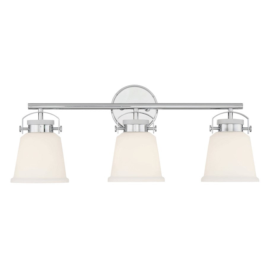 3 Light Bathroom Vanity Light, Polished Chrome