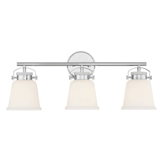 3 Light Bathroom Vanity Light, Polished Chrome
