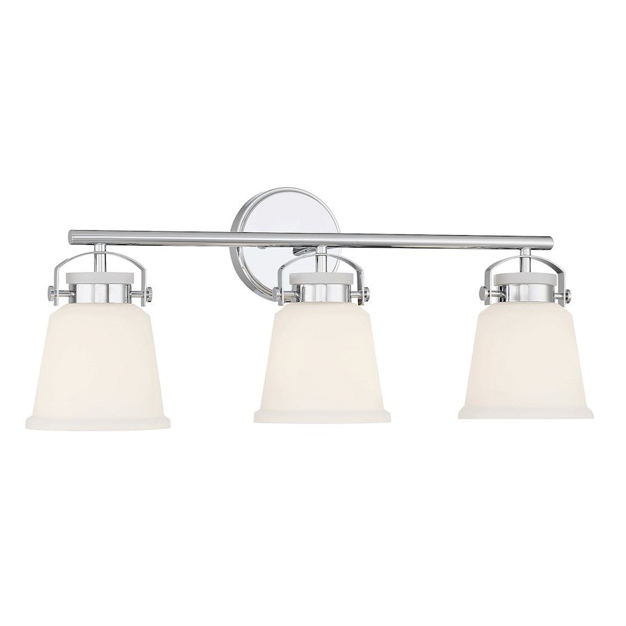 3 Light Bathroom Vanity Light, Polished Chrome