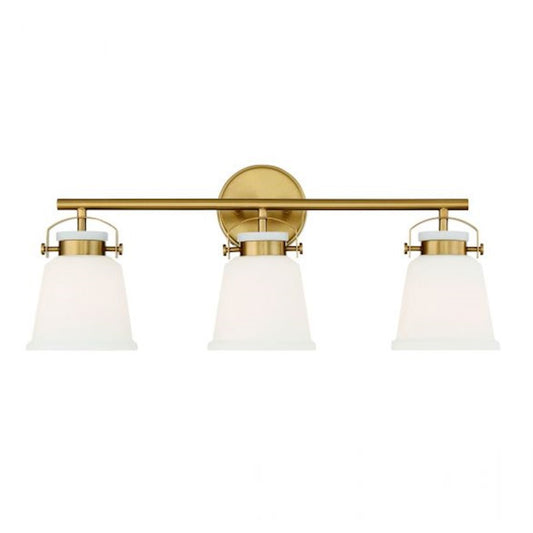 3 Light Bathroom Vanity Light, Warm Brass