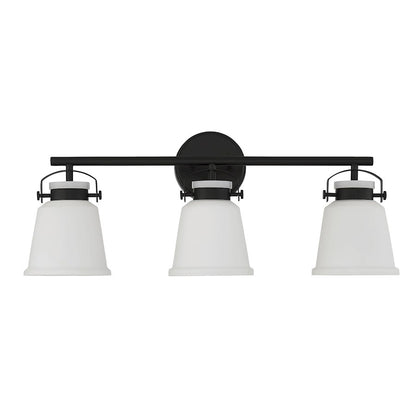 3 Light Bathroom Vanity Light, Matte Black