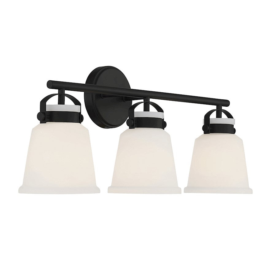 3 Light Bathroom Vanity Light, Matte Black