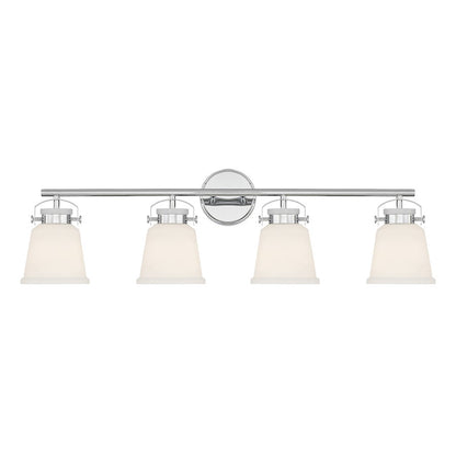 4 Light Bathroom Vanity Light, Matte Black