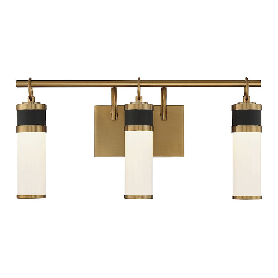 Savoy House Abel 3Lt LED Bathroom Vanity Light, Black/Brass - 8-1638-3-143