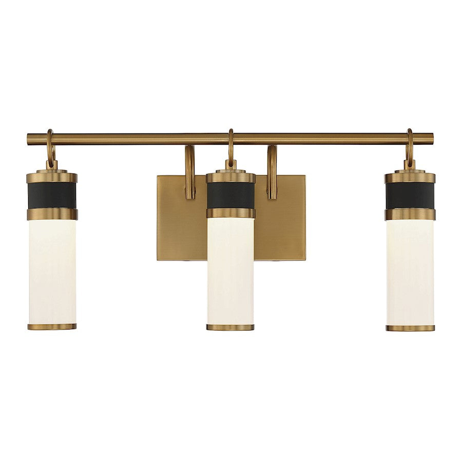 3 Light LED Bathroom Vanity Light, Black