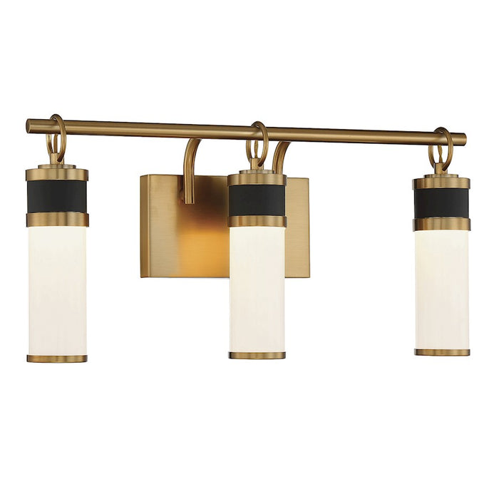 Savoy House Abel 3Lt LED Bathroom Vanity Light, Black/Brass