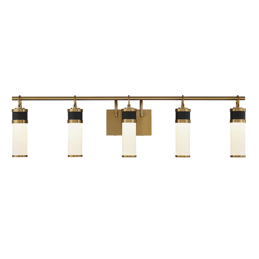5 Light LED Bathroom Vanity Light, Black