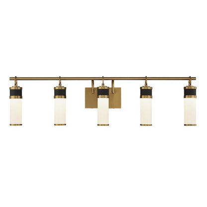 5 Light LED Bathroom Vanity Light, Black