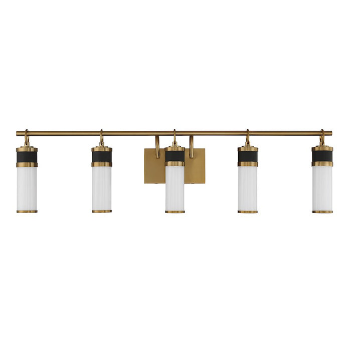 Savoy House Abel 5Lt LED Bathroom Vanity Light, Black/Brass