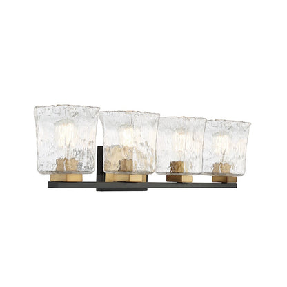 Sidney 4 Light Bathroom Vanity Light, Black/Brass