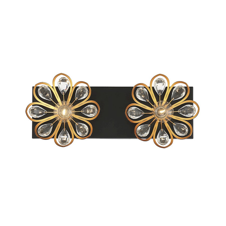 2 Light Bathroom Vanity Light, Black