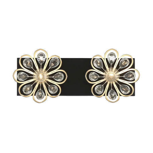 2 Light Bathroom Vanity Light, Black