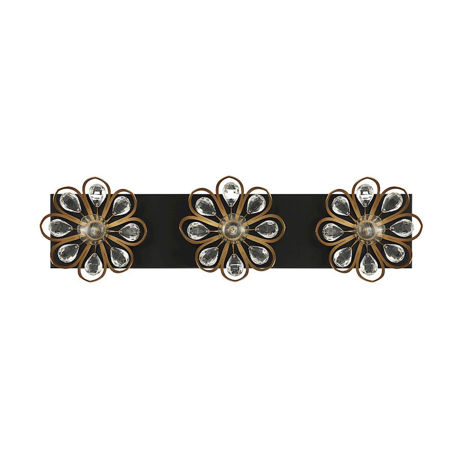 3 Light Bathroom Vanity Light, Black