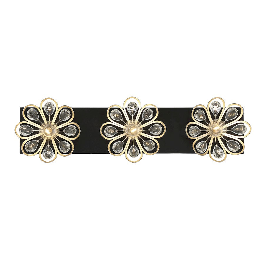 3 Light Bathroom Vanity Light, Black