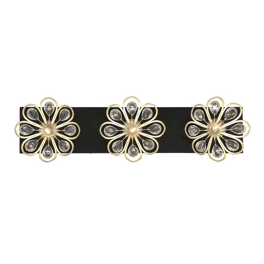3 Light Bathroom Vanity Light, Black