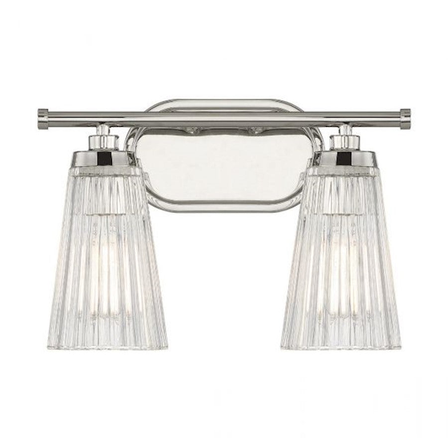 2 Light Bathroom Vanity Light, Nickel