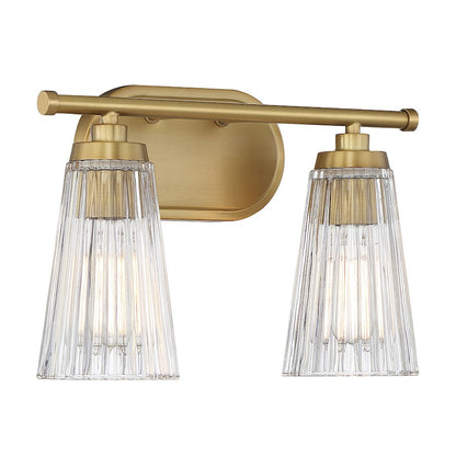 2 Light Bathroom Vanity Light, Warm Brass