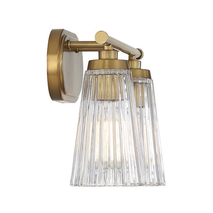 2 Light Bathroom Vanity Light, Warm Brass