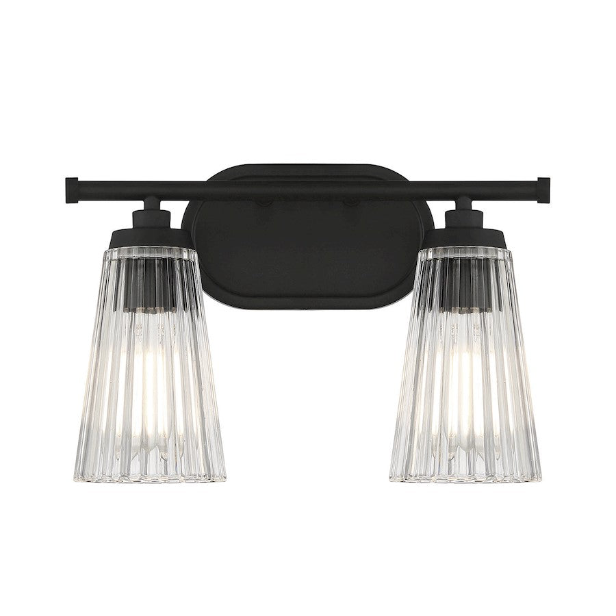 Savoy House Chantilly 2-Light Bathroom Vanity Light, Matte Black - 8-1745-2-BK