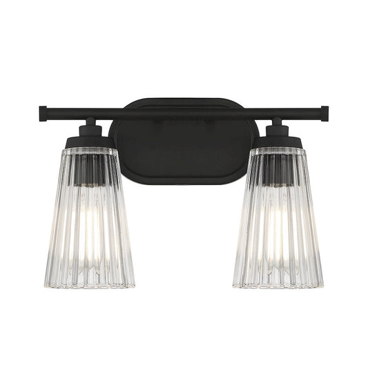 2 Light Bathroom Vanity Light, Matte Black