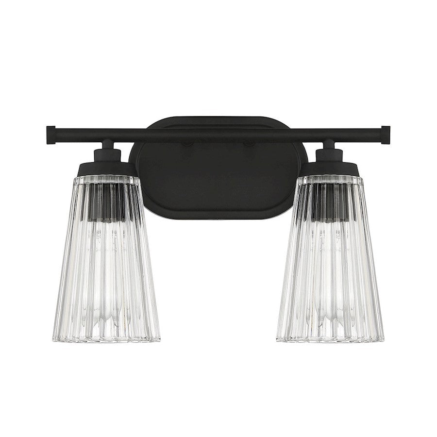 2 Light Bathroom Vanity Light, Matte Black