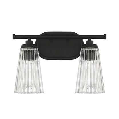 2 Light Bathroom Vanity Light, Matte Black