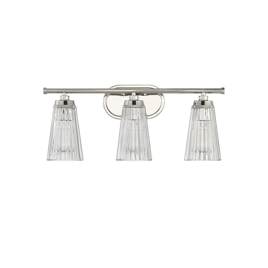 3 Light Bathroom Vanity Light, Nickel