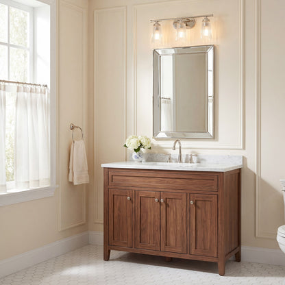 3 Light Bathroom Vanity Light, Nickel