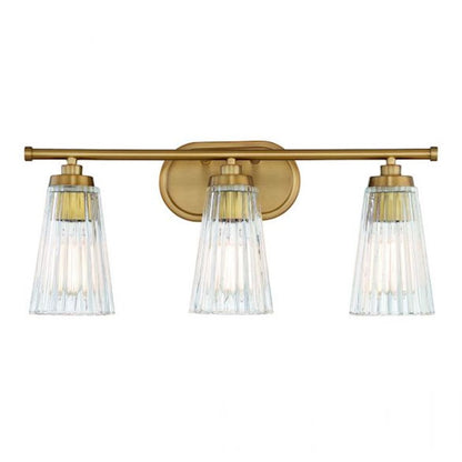 3 Light Bathroom Vanity Light, Warm Brass
