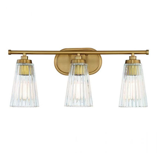 3 Light Bathroom Vanity Light, Warm Brass