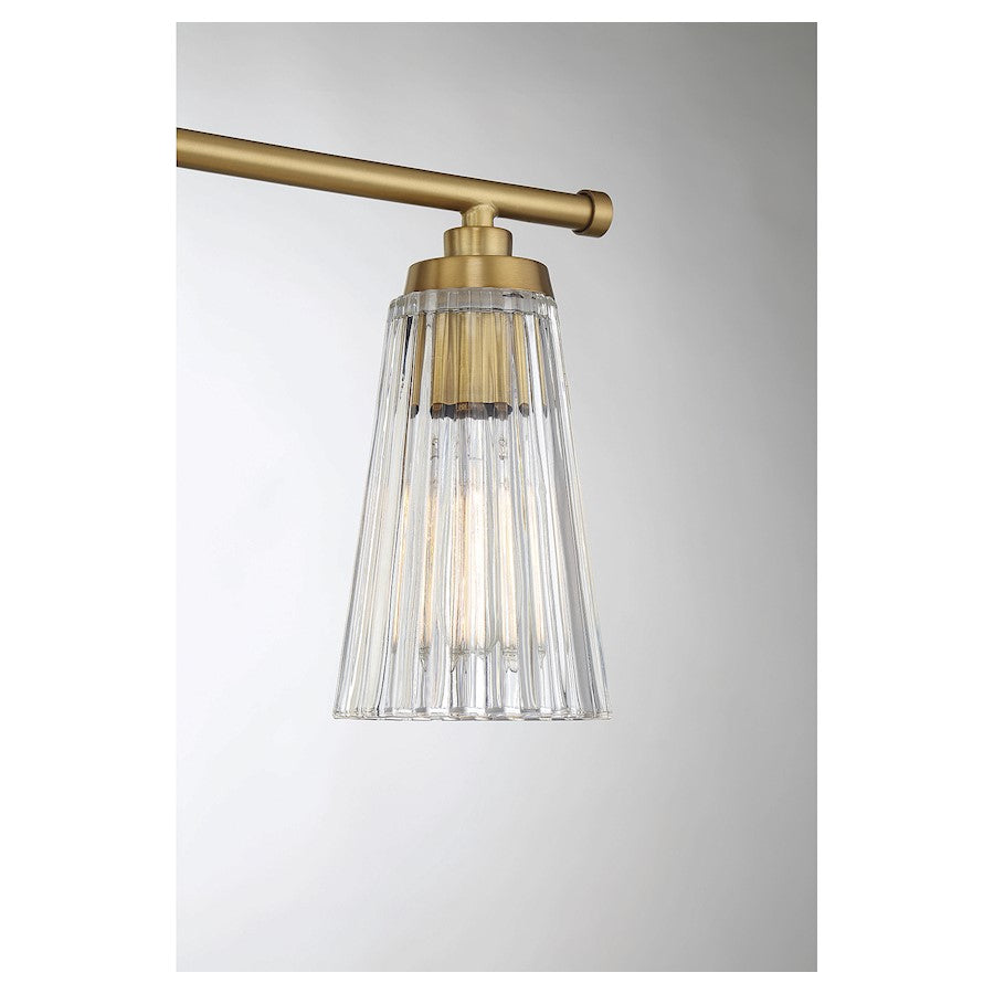 3 Light Bathroom Vanity Light, Warm Brass