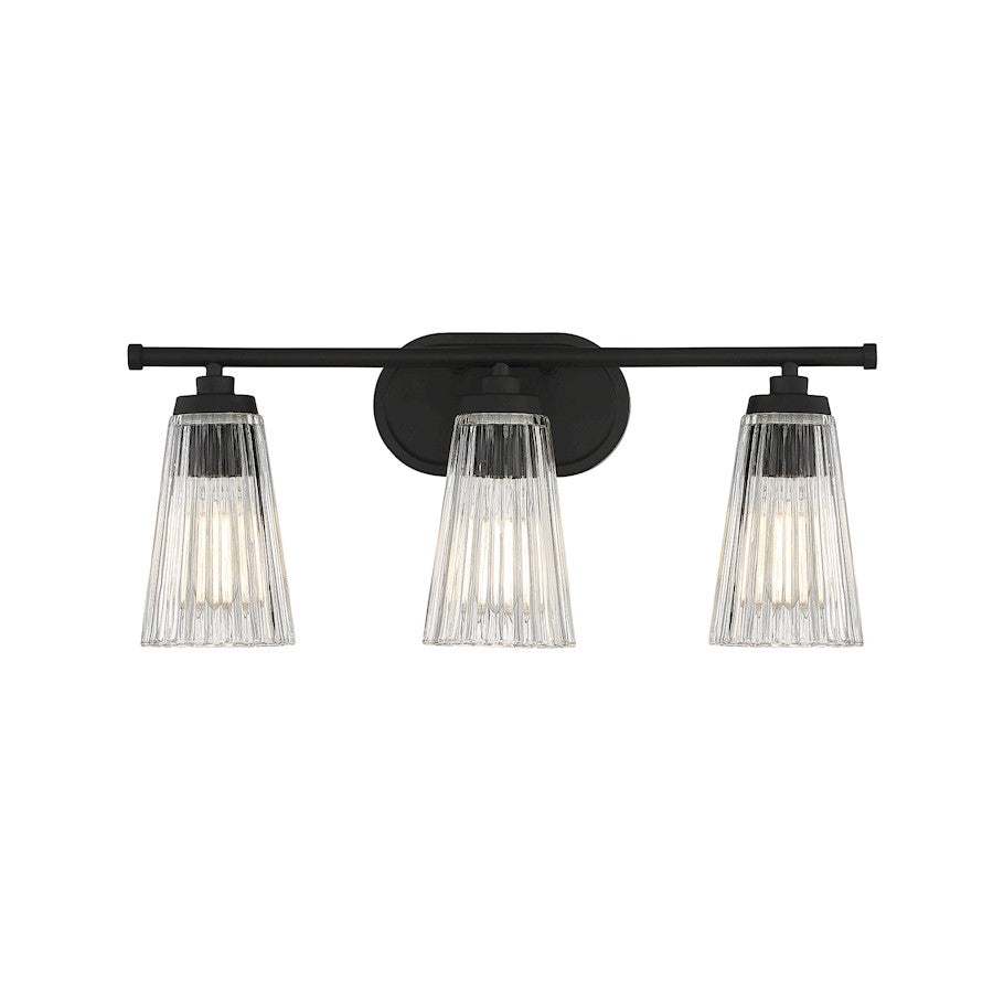 3 Light Bathroom Vanity Light, Matte Black