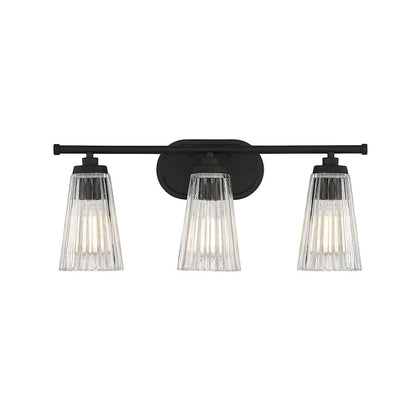 3 Light Bathroom Vanity Light, Matte Black