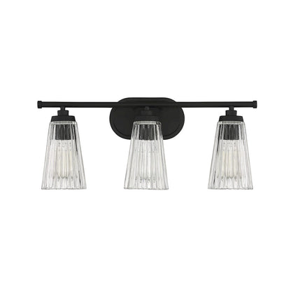 3 Light Bathroom Vanity Light, Matte Black