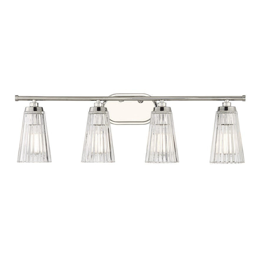 4 Light Bathroom Vanity Light, Nickel