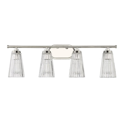 4 Light Bathroom Vanity Light, Nickel