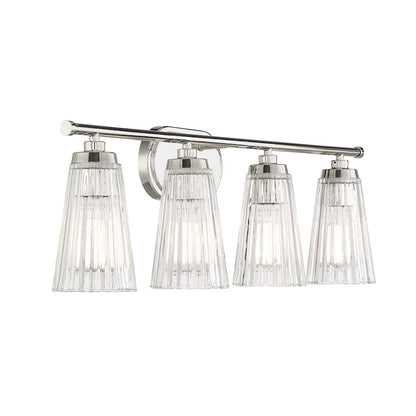 4 Light Bathroom Vanity Light, Nickel