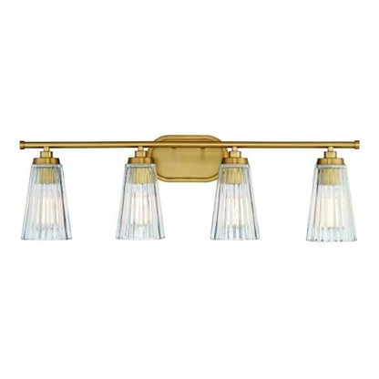 4 Light Bathroom Vanity Light, Warm Brass