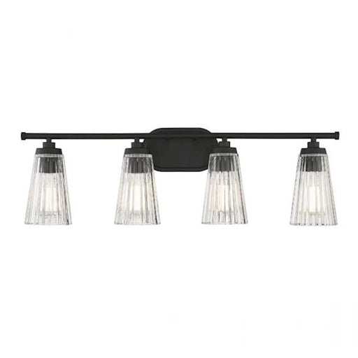 Savoy House Chantilly 4-Light Bathroom Vanity Light, Matte Black - 8-1745-4-BK