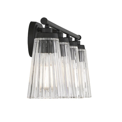 4 Light Bathroom Vanity Light, Matte Black