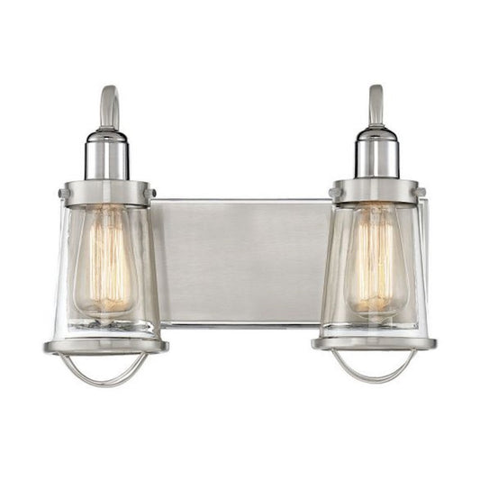 Savoy House Lansing 2Lt Bathroom Vanity Light, Nickel/ Nickel - 8-1780-2-111