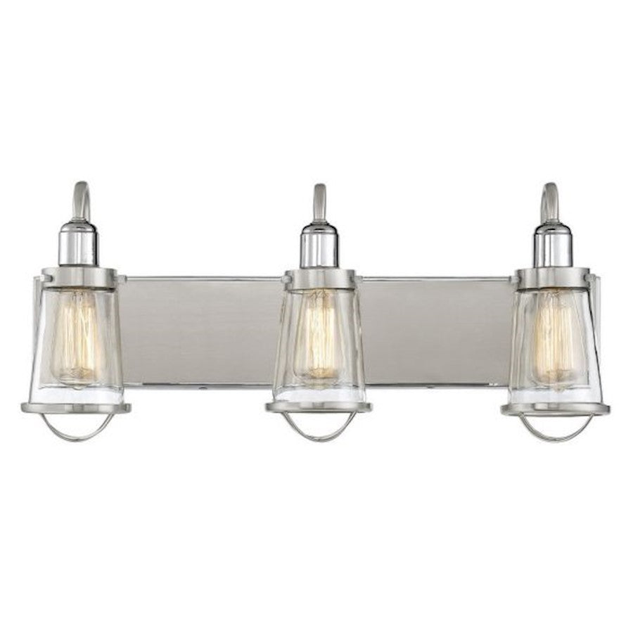 3 Light Bathroom Vanity Light, Nickel