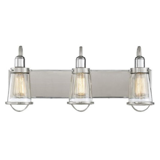 3 Light Bathroom Vanity Light, Nickel