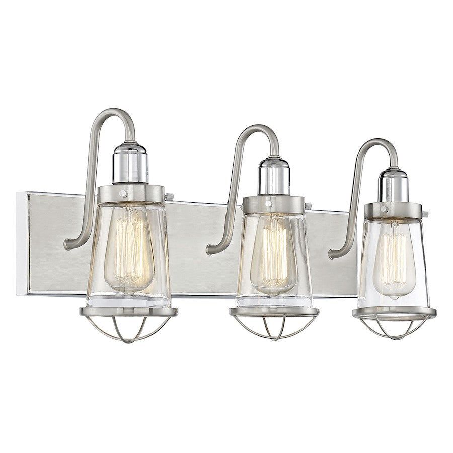 3 Light Bathroom Vanity Light, Nickel