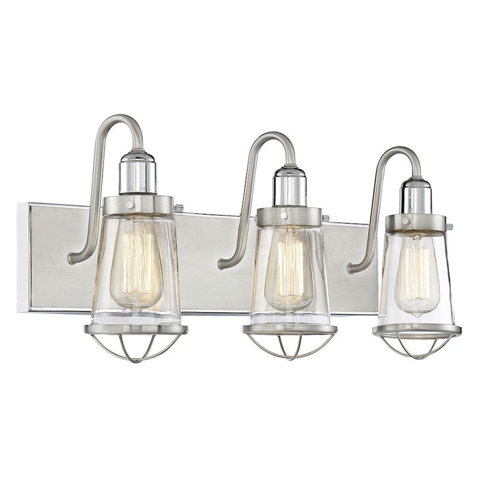 Savoy House Lansing 3Lt Bathroom Vanity Light, Nickel/ Nickel