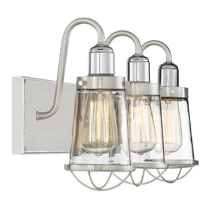 3 Light Bathroom Vanity Light, Nickel