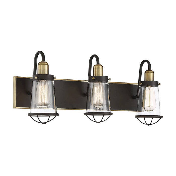 Savoy House Lansing 3Lt Bathroom Vanity Light, Bronze/Brass