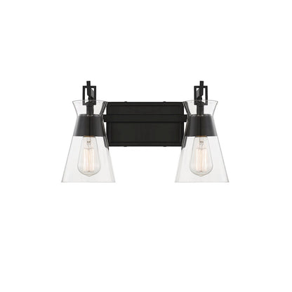 Savoy House Lakewood 2-Light Bathroom Vanity Light, Matte Black - 8-1830-2-BK