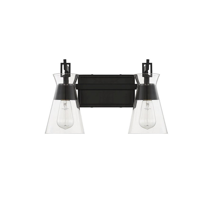 Savoy House Lakewood 2-Light Bathroom Vanity Light, Matte Black